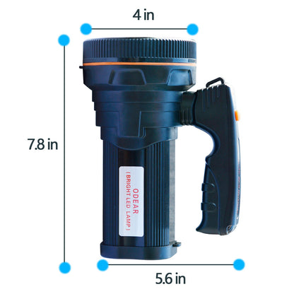 ODEAR Super Bright Torch Searchlight Handheld Portable LED Spotlight USB Rechargeable Flashlight for Mining,Camping, Hiking, Fishing