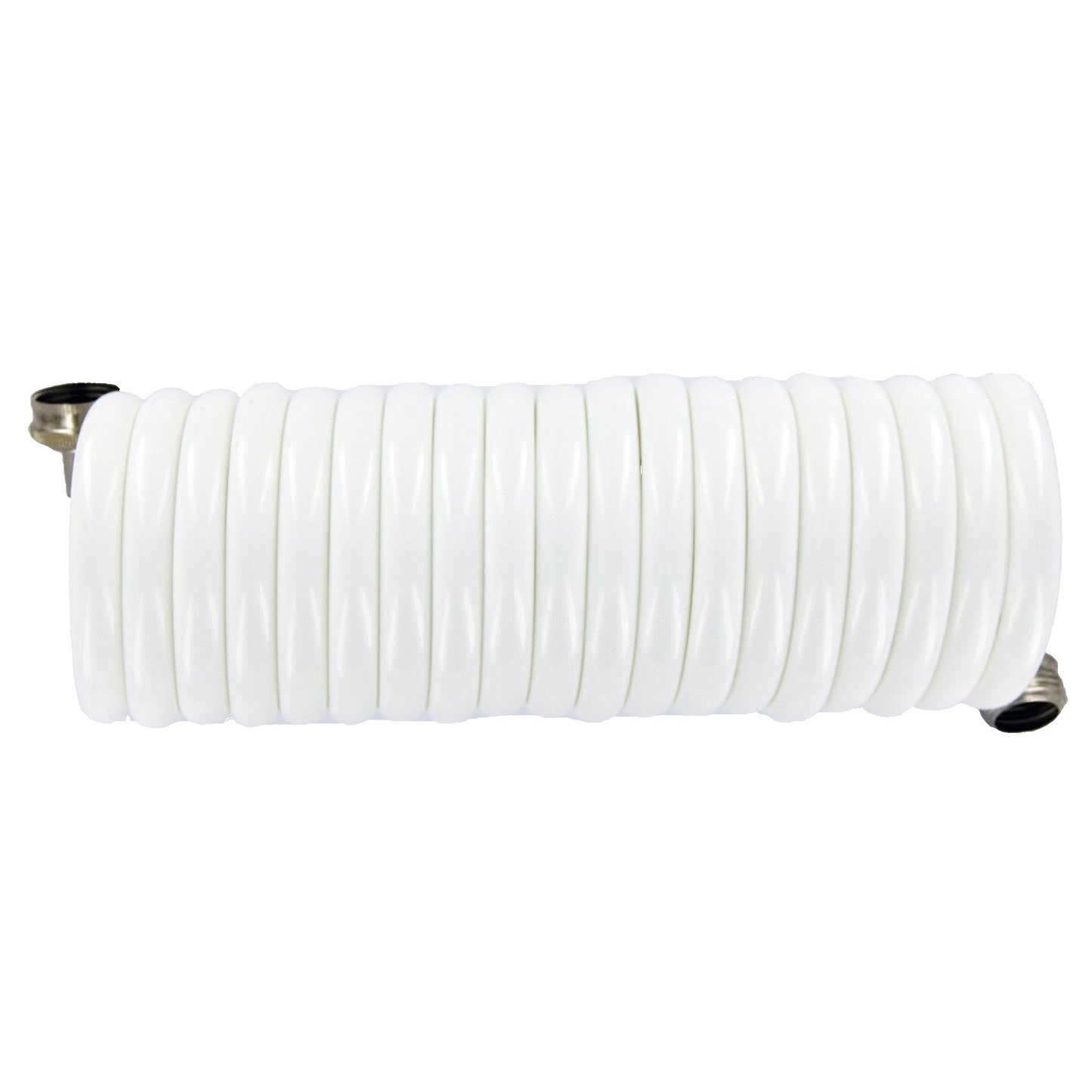 Plastair SpringHose Drinking Water Safe Coil Hose Flexible Recoil Garden Hose - Lightweight Corrosion Resistant Coiled Garden Hoses, Retractable White Garden Hose 3/8 in by 15-Foot Made in Canada