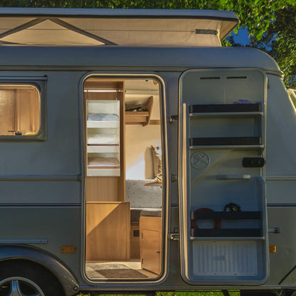 GRANNY SAYS 3-Shelf Hanging Organizer, Foldable Hanging Closet Storage, Hanging Shelves for Wardrobes & RV Closet, Beige, 29 ½" H X 12" W X 12" D, 1-Pack