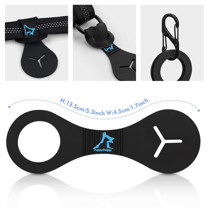 PuppyDoggy 2 Pieces Dog Poop Bag Holder for Leash Waste Bag Carrier Dog Poop Bag Dispenser for Walking Running Bicycle Accessory (Black + Red)