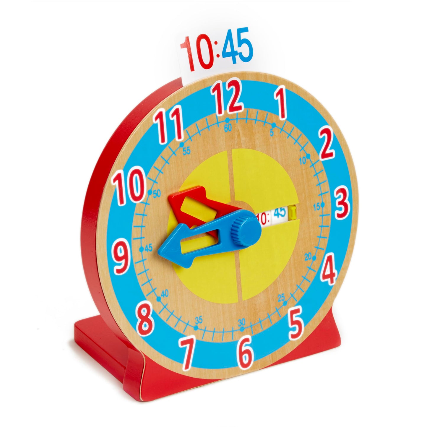Melissa & Doug Turn & Tell Wooden Clock - Educational Toy with 12+ Reversible Time Cards
