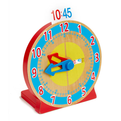 Melissa & Doug Turn & Tell Wooden Clock - Educational Toy with 12+ Reversible Time Cards