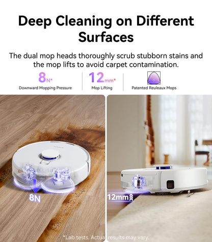 NARWAL Freo Z10 Robot Vacuum and Mop Combo, Tangle Free Robot Mop, 15,000Pa Suction, Adapts to Hard-to-Reach Areas, Self-Emptying, Mop Washing & Drying, Obstacle Avoidance, for Pet Hair & Hard Floor