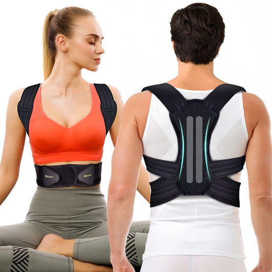 Mercase Professional Posture Corrector for Men & Women, Maximum Support Back Brace, Adjustable & Rigid for Upper Back Pain, Shoulder Relief, Spine Alignment, Stops Slouching, Large(32-39 in)