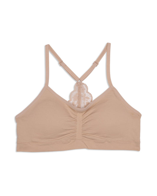 Maidenform Womens Seamless Ruched Crop Training Bra, Beige, XX-Large Plus