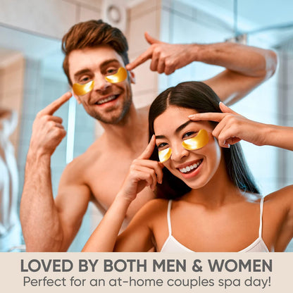 30 Pairs Lip Masks & Eye Mask, 24K Gold Crystal Gel Collagen Eye Patches for Puffy Eyes, Moisturizing Lip Mask Crystal Lip Pads, Under Eye Patches for Dark Circles, Anti Wrinkle Patches for Lip