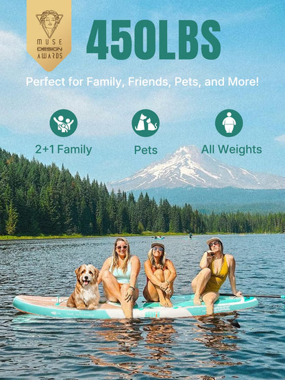 Niphean Inflatable Stand Up Paddle Board with Stabiltrac Fin Design and SUP Accessories, Anti-Slip EVA Deck, 10’6’’ Inflatable Paddle Boards for Adults & Youth of All Skill Levels