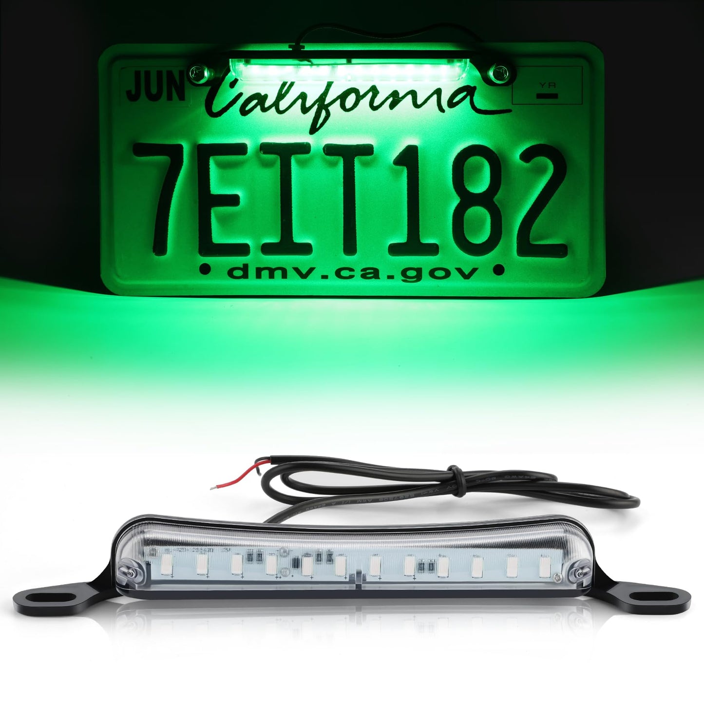 LivTee License Plate Light, LED Tag Lights, Extremely Bright LED License Plate Lights Assembly for Trailer UTV ATV Truck RV Boat, Car Accessories, Green(6000K)