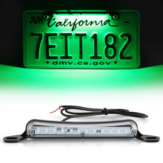 LivTee License Plate Light, LED Tag Lights, Extremely Bright LED License Plate Lights Assembly for Trailer UTV ATV Truck RV Boat, Car Accessories, Green(6000K)