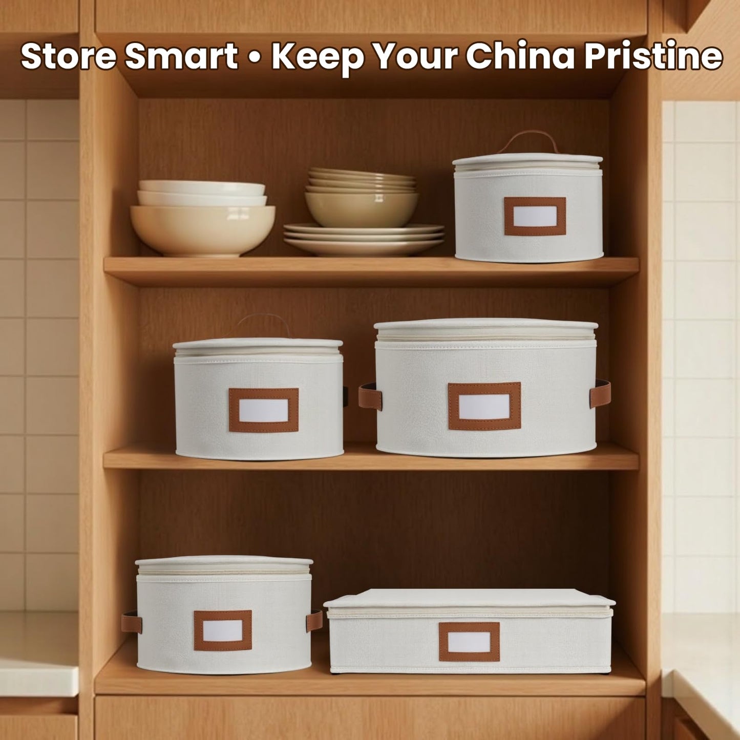 HOMELUX THEORY Champagne Flute Storage Box, Ivory Hard Shell China Storage Containers, Kitchen Storage Bins With Lids, Heavy Duty Moving Box for Glasses & Stemware, Glassware & Wine Glass