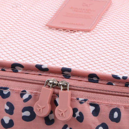 Luggage Cubes,Mossio 7 Pack Lightweight Toiletry Organizer Space Saver Travel Accessories Pink Leopard