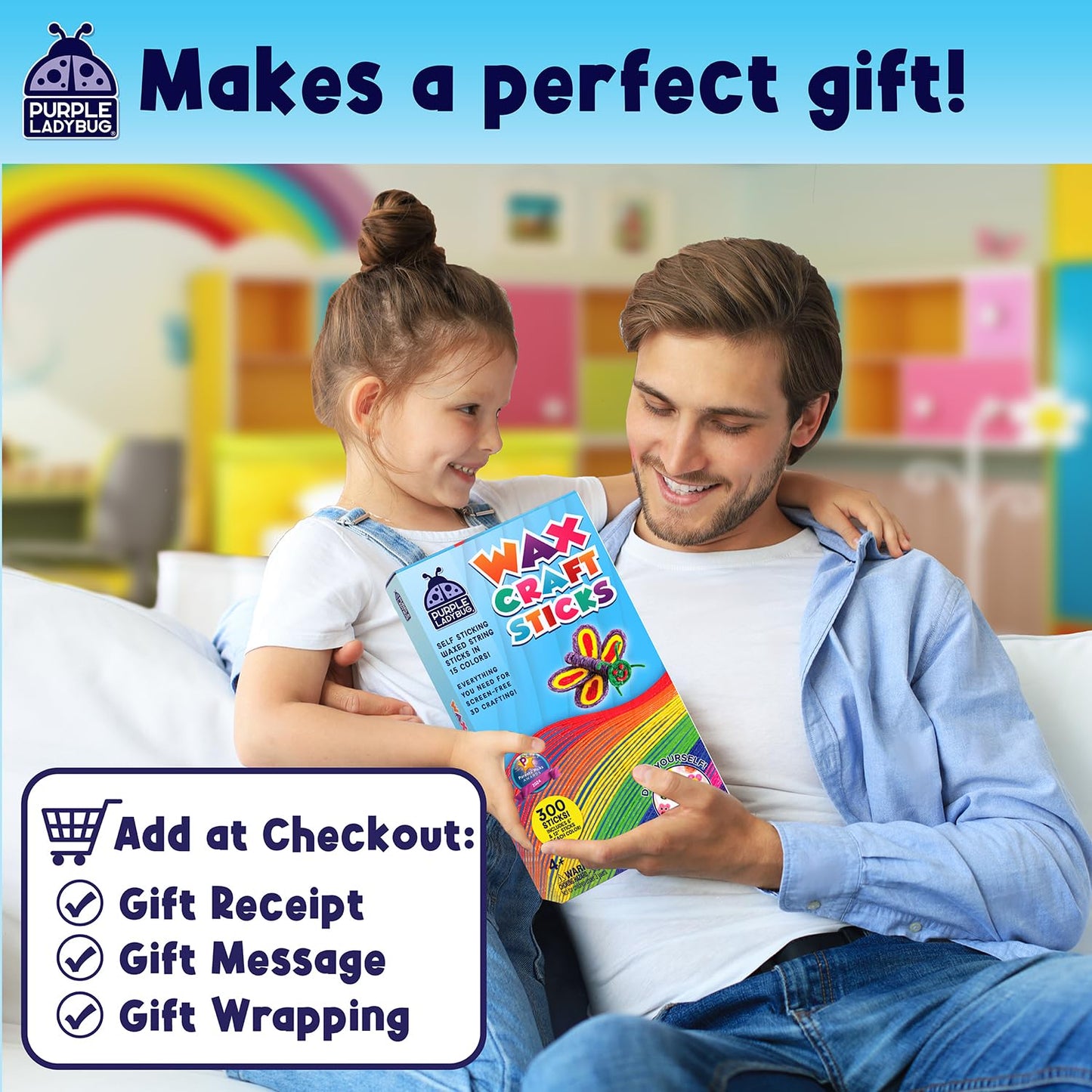 PURPLE LADYBUG Bendable Wax Craft Sticks for Kids - 15 Colors, 6&12 Inches, 150 Each - Kids Camping Essentials, Summer, Road Trip Activities, Travel Toys for Toddlers in Car, Airplane & Restaurant