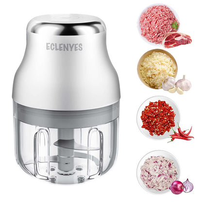Garlic Chopper, Mini Food Processor, USB Rechargeable Mini Chopper, Powerful Garlic Crusher, Blender to Vegetable, Wireless Vegetable Chopper for Ginger, Chili, Fruit, Meat, etc（250ML）
