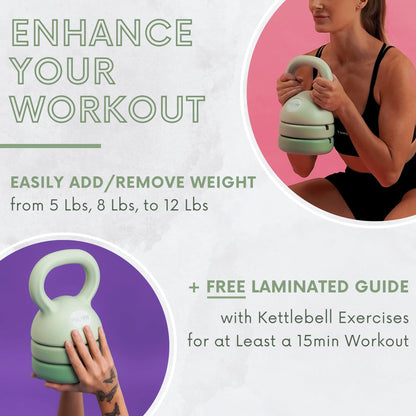 Polyfit Adjustable Kettlebell | 5 lb - 12 lb | Kettlebell Weights Set for Home Gym