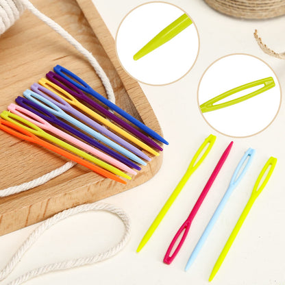 LoveInUSA 100 PCS Plastic Needles for Kids, Large Eye Plastic Sewing Needles for Handmade Crafts DIY Notions Stitchery