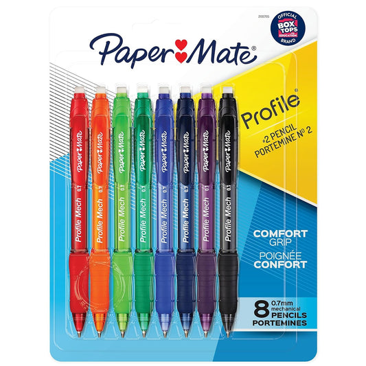 Paper Mate Profile Mech Mechanical Pencil 0.7mm #2 Pencil Lead Great for Office Supplies Classroom Supplies Drawing Pencils Sketching Pencils Assorted Barrel Colors 8 Count