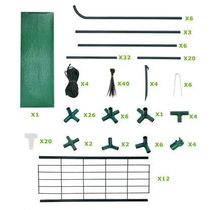 Purlyu Walk-in Greenhouse w/ Roll-Up Zipper Door & Screen Windows-3 Tiers 12 Shelves 56x56x76“ PE Greenhouse for Outdoor Gardening Plants Cold Frost Protection Wind Rain Proof(PLGHW002G-N)