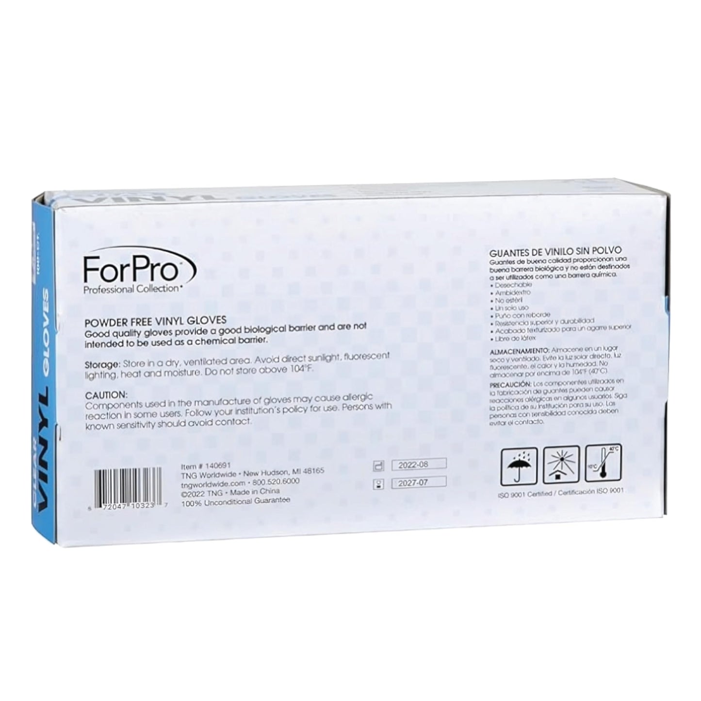 ForPro Disposable Vinyl Gloves, Clear, Industrial Grade, Powder-Free, Latex-Free, Non-Sterile, Food Safe, 2.75 Mil. Palm, 3.9 Mil. Fingers, Large, 100-Count