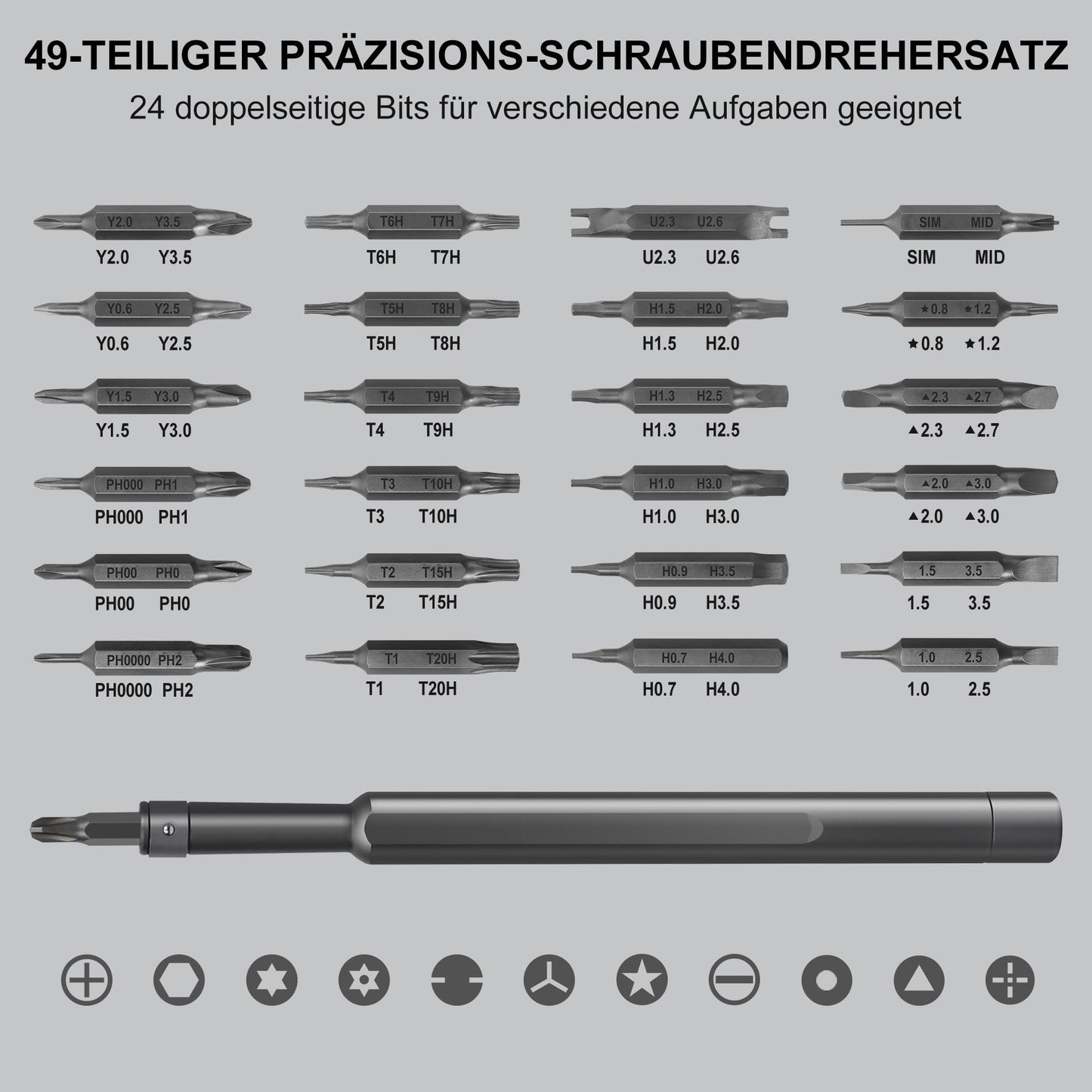 Precision Screwdriver Set 49 in 1 SHARDEN Small Screwdriver Set Magnetic Repair Tool Kit for Laptop, iPhone, Cell Phone, PC, MacBook, Tablet, Computer, PS5, PS4, Electronic, Glasses, Watch