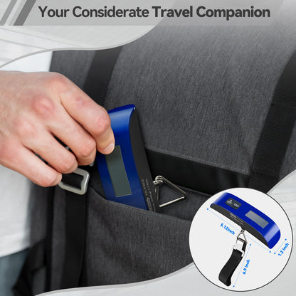 Luggage Scale, Dr.meter Luggage Weight Scale Backlight LCD Display PS02 110lb/50kg Electronic Balance Digital Postal Travel Accessories with Rubber Paint Handle Temperature Sensor, Blue