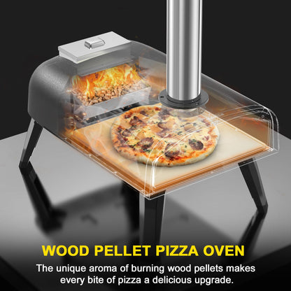 aidpiza Pizza Oven Outdoor 12" Wood Fired Pizza Ovens Pellet Pizza Stove for outside, Portable Stainless Steel Pizza Oven for Backyard Pizza Oven