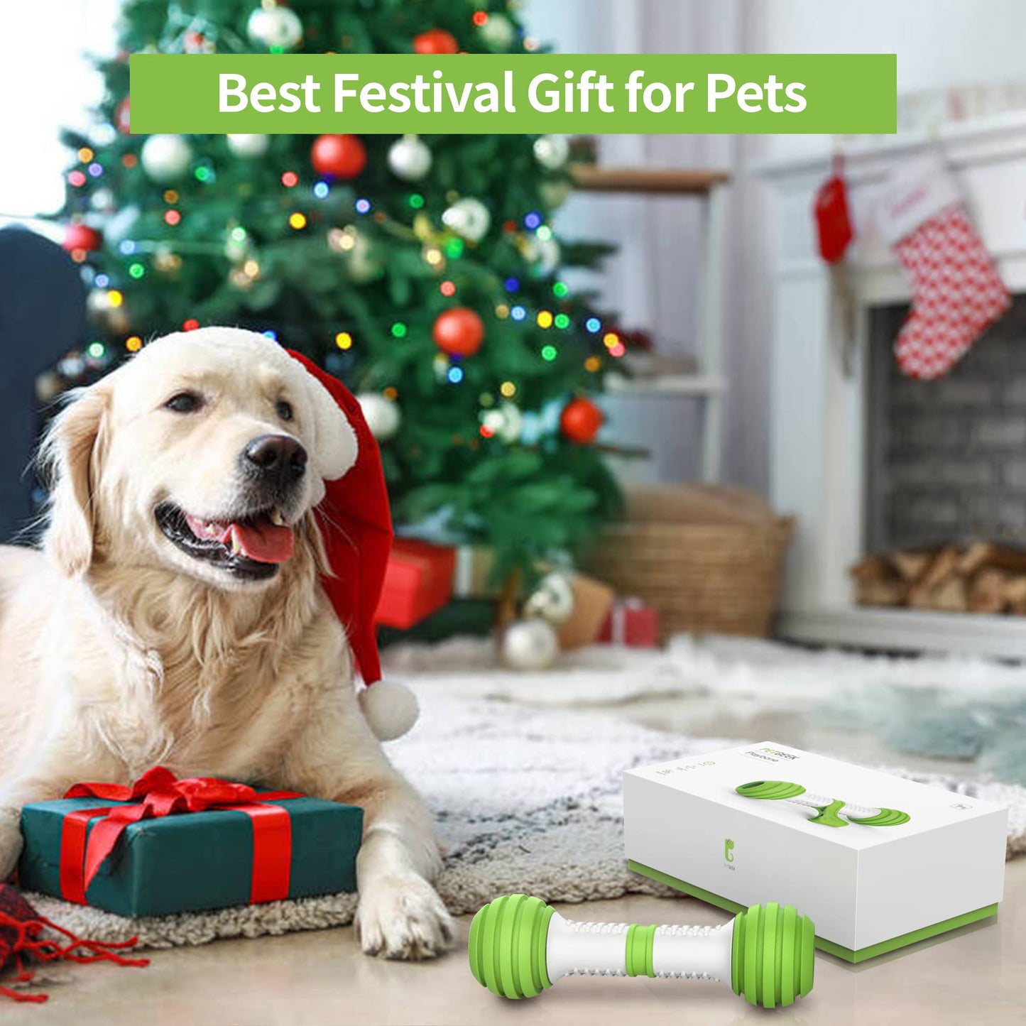 PETGEEK Interactive Dog Bone Toy, Automatic Dog Chase Toy, Electronic Pet Toys for Medium/Large Dog Boredom, USB Rechargeable Safe Material, Green Color