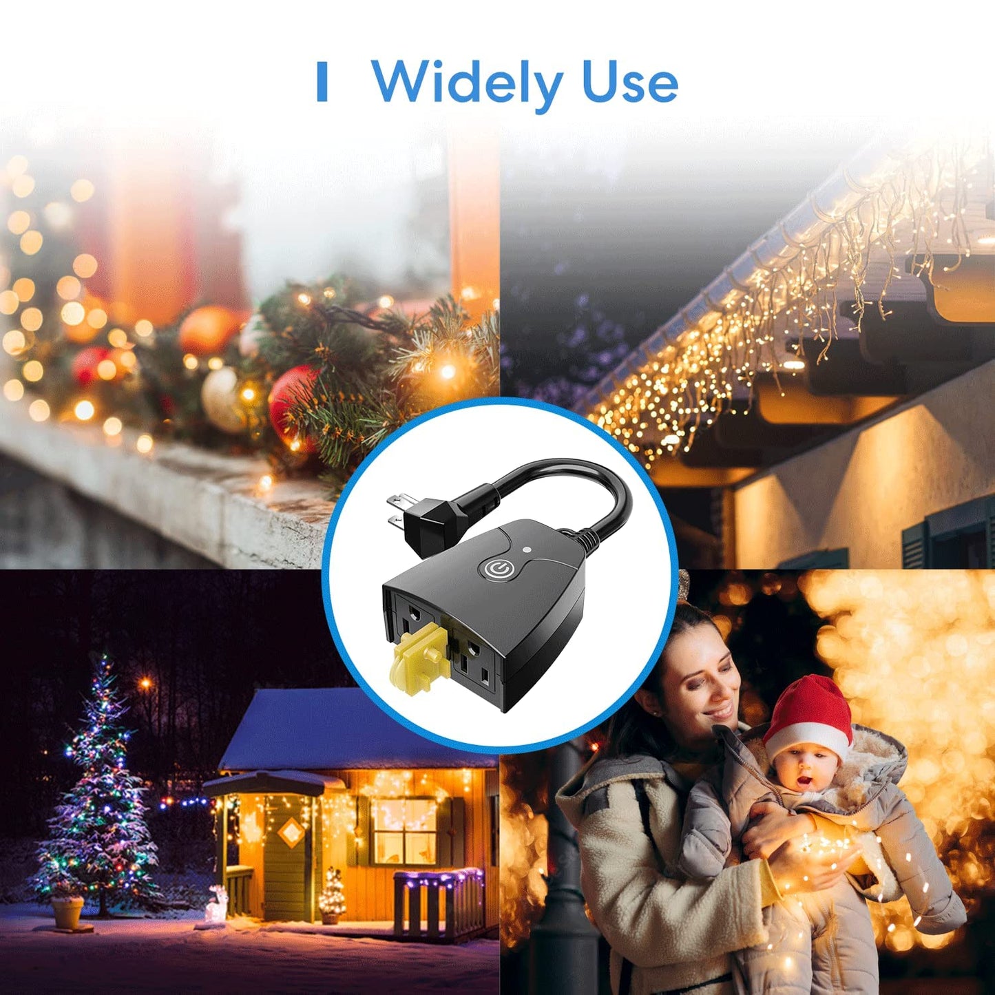 meross Outdoor Smart Plug Compatible with Apple HomeKit, Siri, Alexa, Google Assistant and SmartThings, Waterproof Outdoor Outlet, Remote & Voice Control, Timer, FCC and ETL Certified