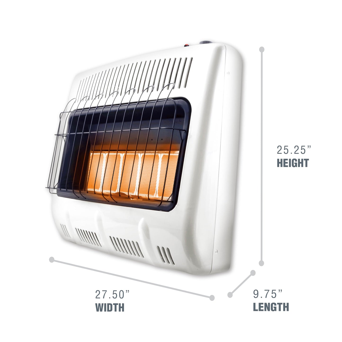 Mr. Heater 30,000 BTU Vent Free Radiant Propane Heater For Cold Rooms, Additions, Sun Rooms & Cabins - White