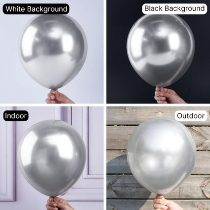 PartyWoo Metallic Silver Balloons, 50 pcs 12 Inch Silver Metallic Balloons, Silver Balloons for Balloon Garland or Arch as Wedding Decorations, Birthday Decorations, Party Decorations, Silver-G102