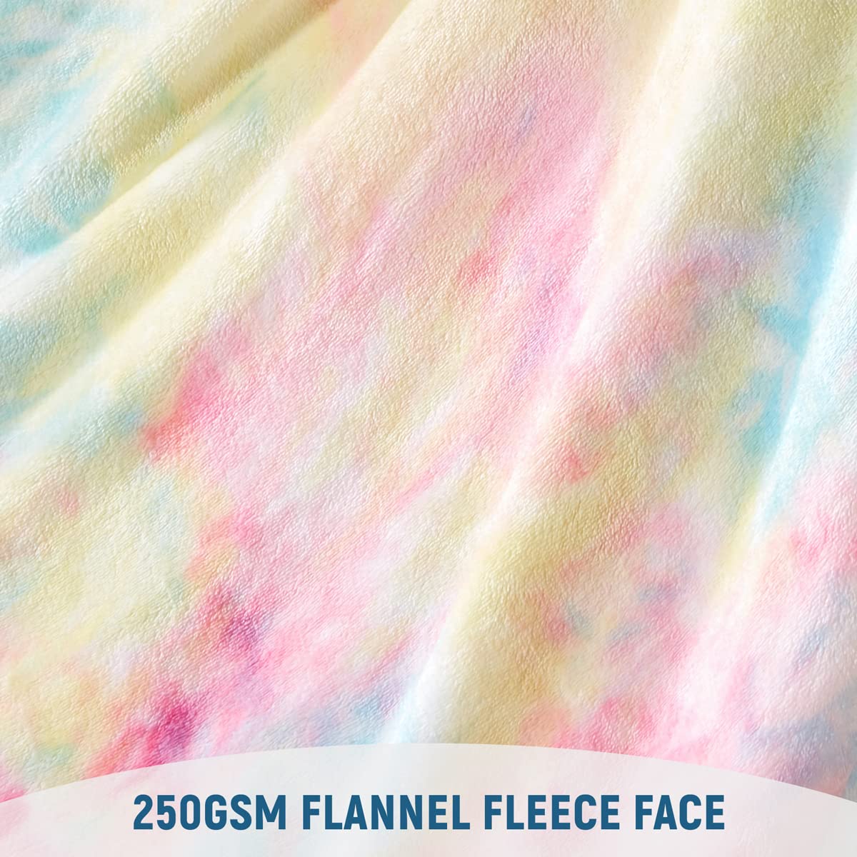 KAWAHOME Sherpa Fleece King Size Blanket for Bed - Extra Warm and Heavy Thick Blankets for Winter, Super Soft 500GSM Plush Blanket, 108" X 90" Rainbow