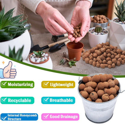 Halatool 2 LB Natural Expanded Clay Pebbles for Plants 4mm-16mm Clay Balls 100% Organic Hydroton Leca Balls for Indoor Plants Hydroponic Growing Gardening Orchids Drainage Decoration Aquaponics