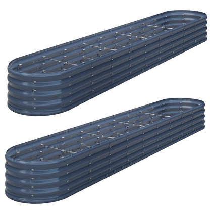 KFN 2PCS 12x1.8x1FT Galvanized Raised Garden Bed,Raised Garden Bed Kit-Oval Metal Vegetable Box,Large Planter Flower Boxes Outdoor,Planting for Vegetables,Flower,Herb,Grey,0.7mm