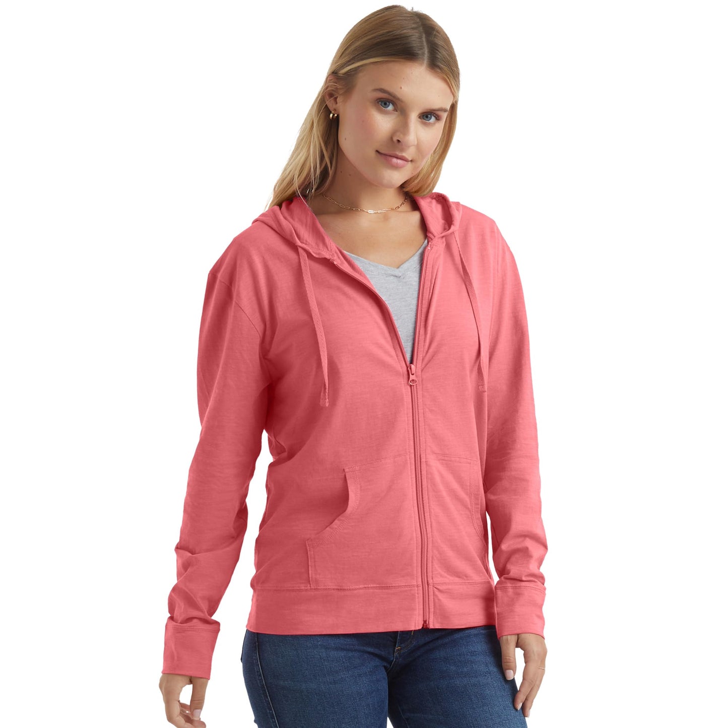 Hanes womens Slub Jersey fashion hoodies, Briny Pink, X-Large US