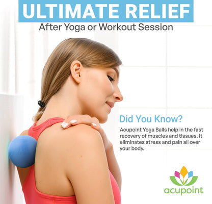 Acupoint Physical Massage Therapy Ball Set - Ideal for Yoga, Deep Tissue Massage, Trigger Point Therapy and Myofascial Release Physical Therapy Equipment