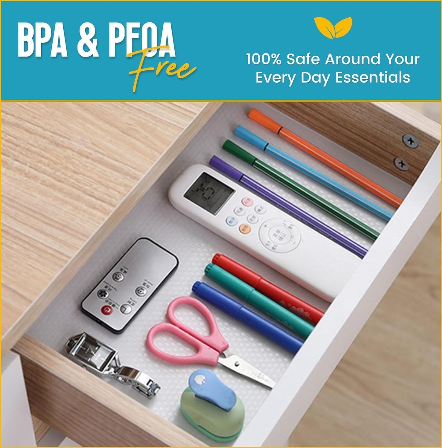 Linda's Essentials Shelf Liner Drawer Liner for Kitchen Cabinets Non-Adhesive (12 x 60 Inches) - Non-Slip Easy Clean Kitchen Cabinet and Cupboard Protector, Waterproof Mat, Clear Roll