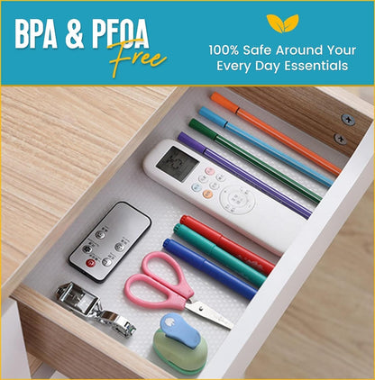 Linda's Essentials Shelf Liner Drawer Liner for Kitchen Cabinets Non-Adhesive (12 x 60 Inches) - Non-Slip Easy Clean Kitchen Cabinet and Cupboard Protector, Waterproof Mat, Clear Roll