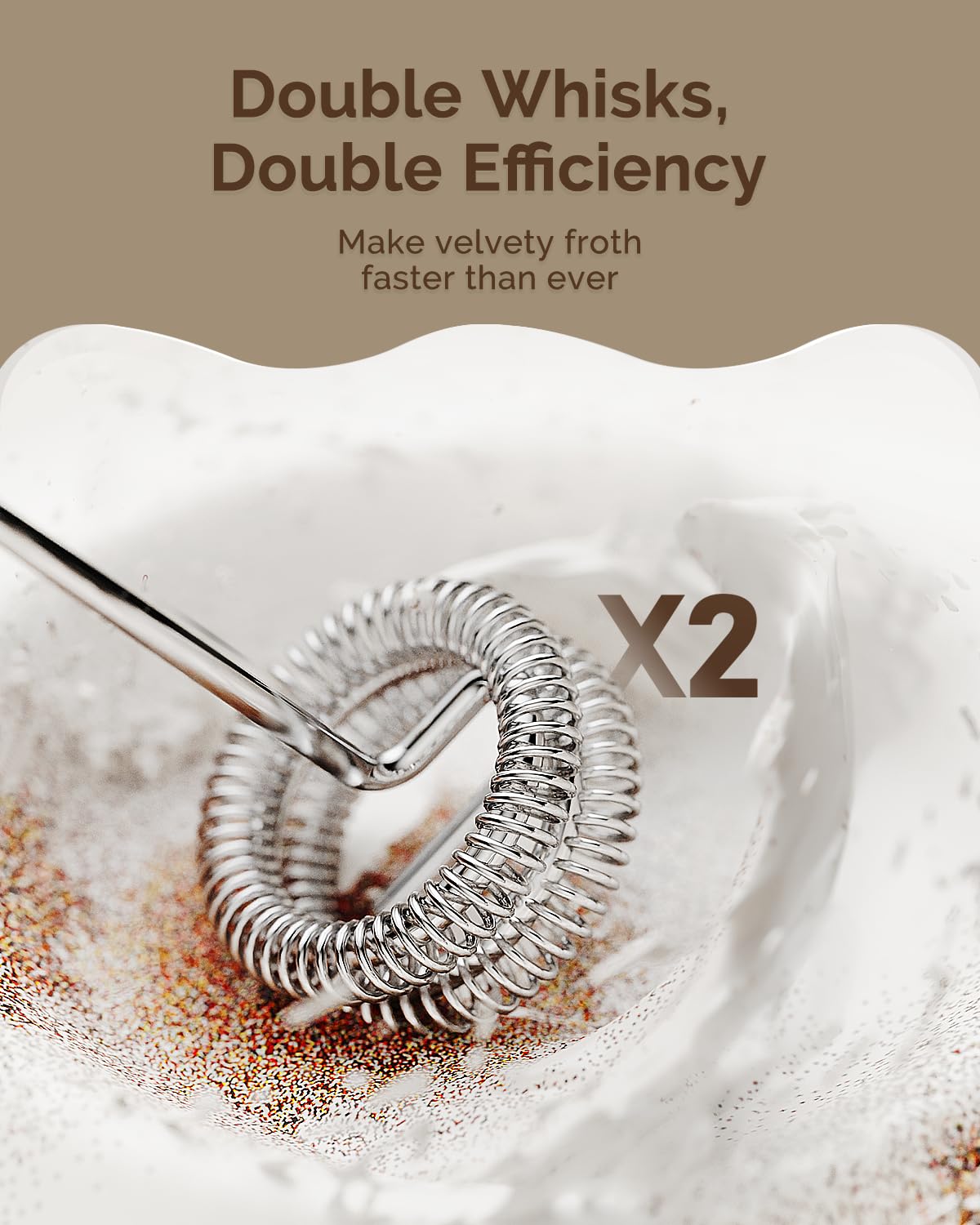 Maestri House Rechargeable Milk Frother, LunaFro Mini Handheld Electric Foam Maker Detachable Stainless Steel Whisk Drink Mixer Foamer Mini Blender for Matcha, Lattes, Cappuccino, No Stand