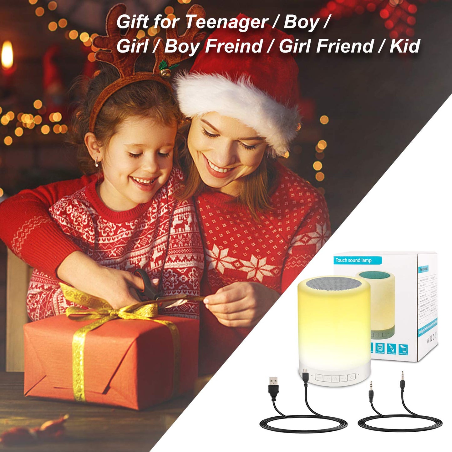 RAGZAN Touch Control Beside Lamp with Bluetooth Speaker-Colors Outdoor Table Lamp with Smart Touch Control for Party/Room.Gifts for Kids/Woman/Man.…