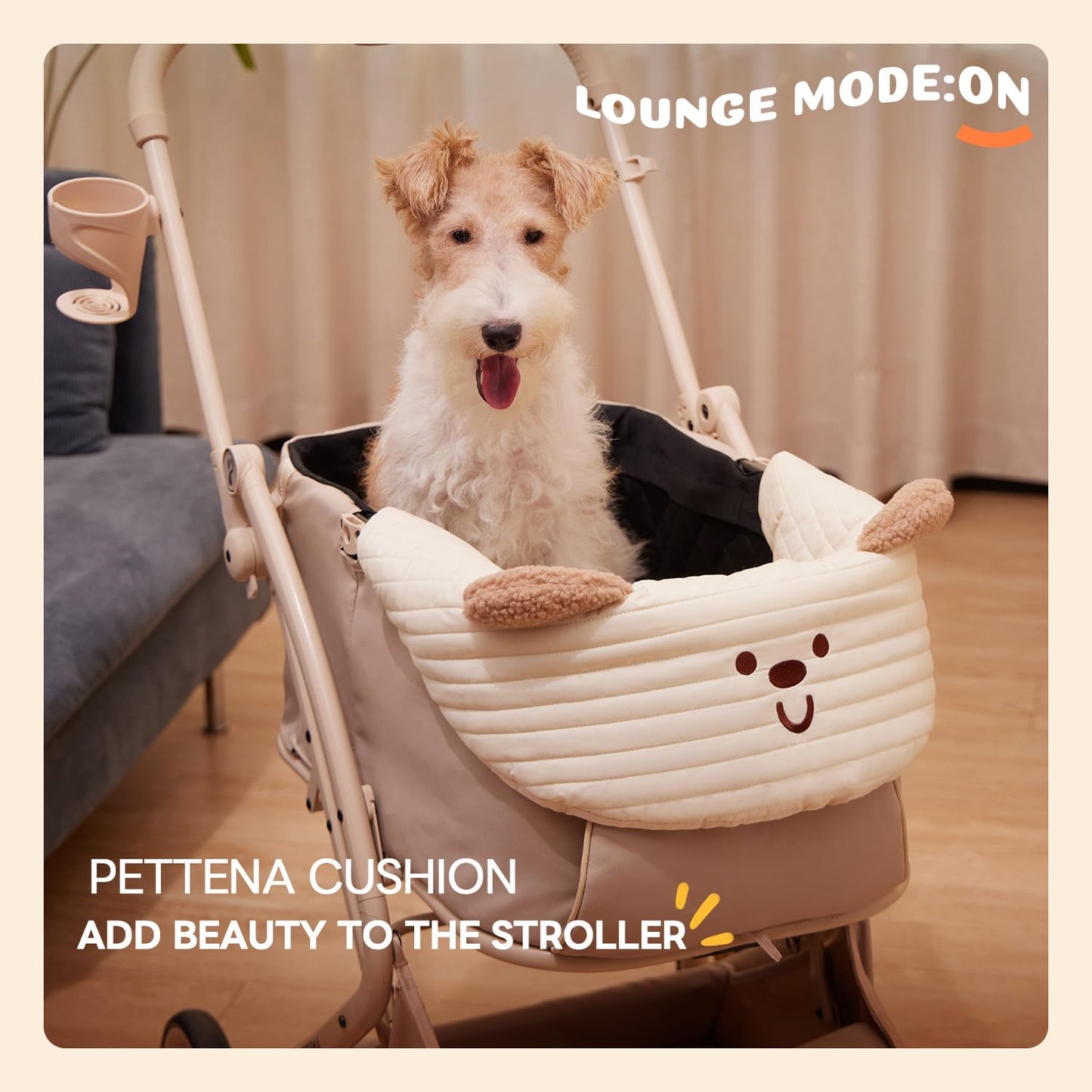 PETTENA Dog Stroller Cushion & Mat, Pet Stroller Cushion for Dogs & Cats, Ideal Pet Accessories for Comfortable Rides