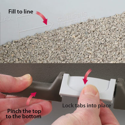 Omega Paw NRA15 Self Cleaning Litter Box Regular Size,Grey