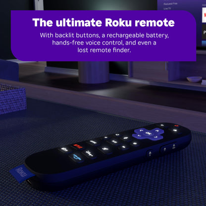 Roku Ultra - Ultimate Streaming Player - 4K Streaming Device for TV with HDR10+, Dolby Vision & Atmos - Bluetooth & Wi-Fi 6- Rechargeable Voice Remote Pro with Backlit Buttons - Free & Live TV