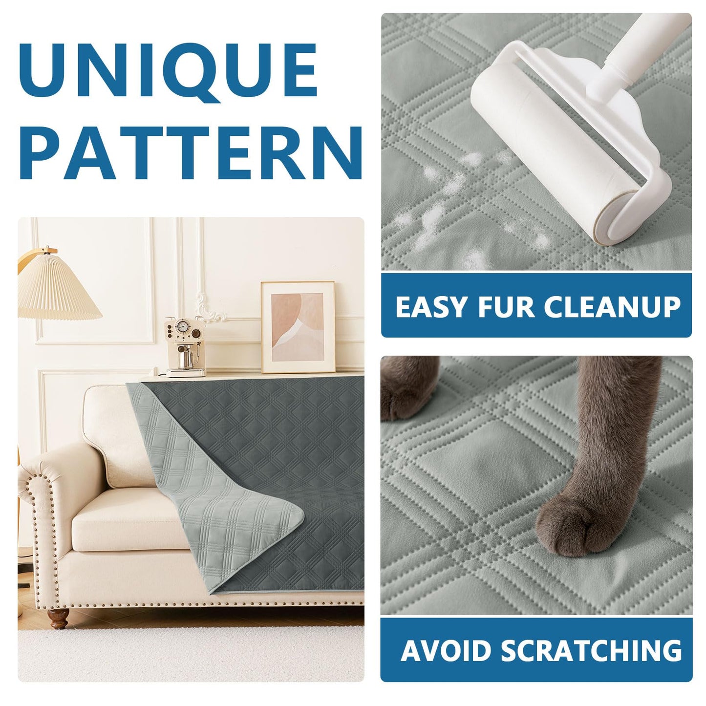 hyha Waterproof Dog Blanket, Reversible Pet Bed Blanket, Soft Sofa Couch Cover for Dogs Washable, Waterproof Pet Couch Covers for Sofa Puppy Cats Furniture Protector(30"x70", Grey/Dark Grey)