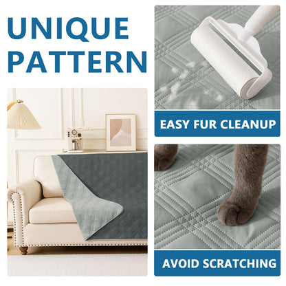 hyha Waterproof Dog Blanket, Reversible Pet Bed Blanket, Soft Sofa Couch Cover for Dogs Washable, Waterproof Pet Couch Covers for Sofa Puppy Cats Furniture Protector(30"x70", Grey/Dark Grey)