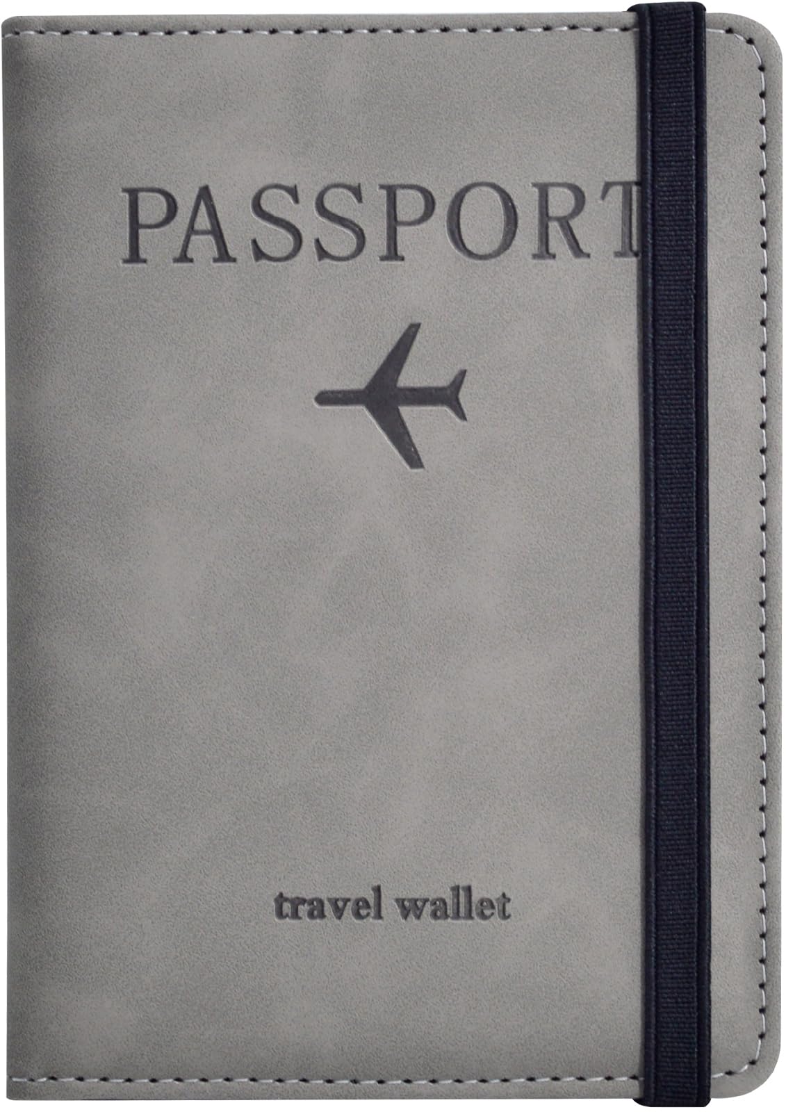 Passport Holder, Passport Cover with Credit Card Slot and Boarding Pass Slot Combo, Passport Wallet Case Book Travel Must Have, RFID Blocking Leather Travel Accessories, Grey