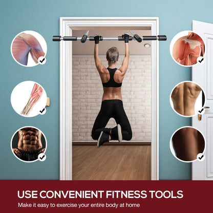 GYE Doorway Pull Up Bar for Home Gym, Adjustable Width, Heavy-Duty Steel，Max Limit 440 lbs Upper Body Fitness Workout Bar with Foam Grips，Indoor Portable Upper Body Workout Bar for Strength Training