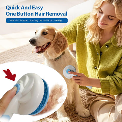 NVNAN 4Piece Dog Grooming Brush Set with Grooming Gloves, Deshedding Comb & Massage Bath Brush - Multifunctional Pet Hair Removal Tools for Shedding, Bathing, Brushing (Blue)