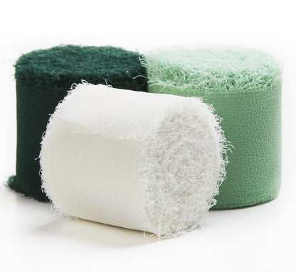 JEDIA Graduation Ribbon, 3 Rolls Champagne Beige Chiffon Silk Ribbon for Flower Bouquet, 1 1/2 inch x 7Yd Flower Ribbons for Gift Wrapping, Wedding Invitations, Bridal Bouquets, DIY Crafts