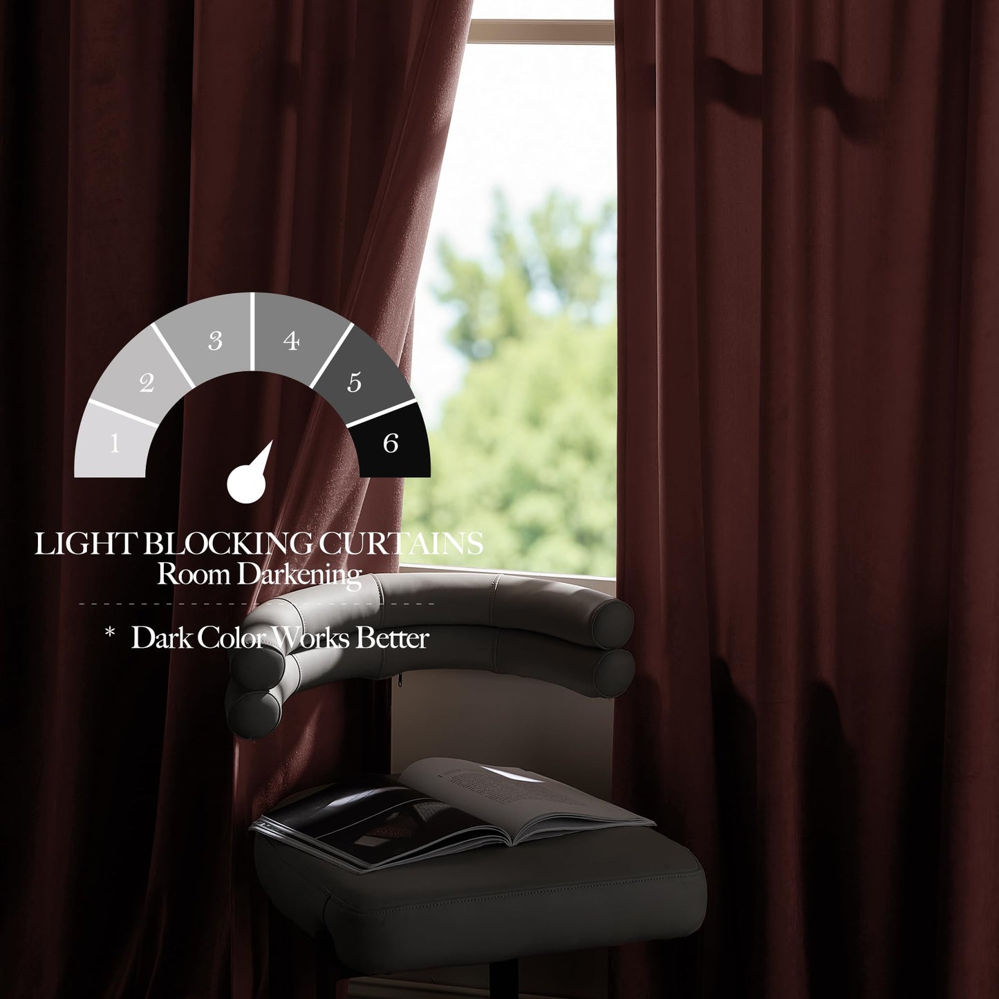 NICETOWN Wild Rose Velvet Curtains, Rod Pocket Velvet Drapes, Media Movie Theater Room Decor for Living Room, Super Soft Luxury Velvet Room Darkening Drapes for Home Decor (1 Pair, W52 x L96 inches)