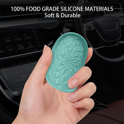 ME.FAN Car Coasters for Cup Holders [4 Pack] - 2.75In Silicone Auto Mug Mats - Universal Non-Slip Recessed Car Interior AccessoriesTeal Blue