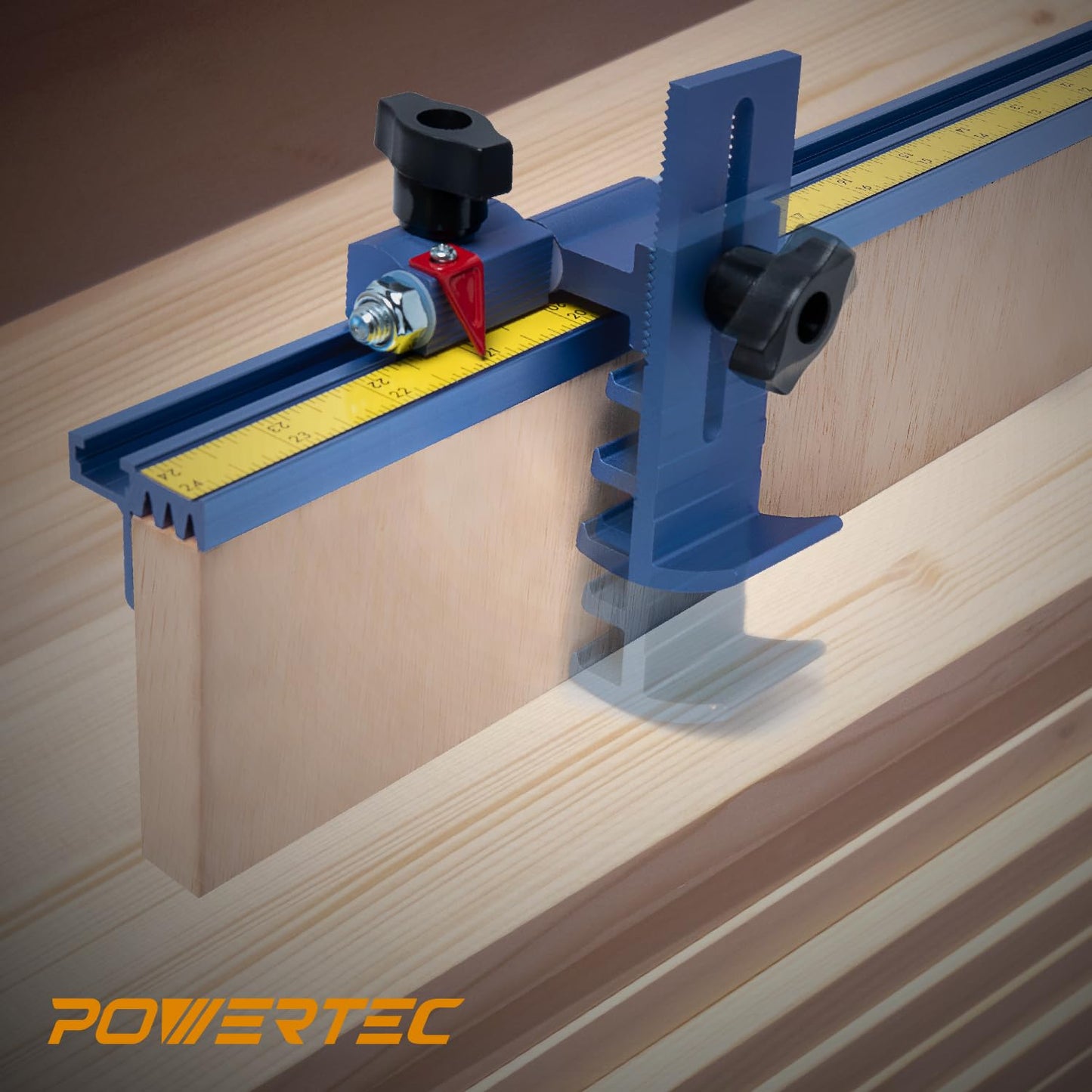 POWERTEC Miter Saw Fence for Miter Saw, Drill Press & Radial Arm Saw, Includes T Track Stop Kit, Tape Measures and T Track Fence Cap, T Track Accessories for Woodworking (71742)